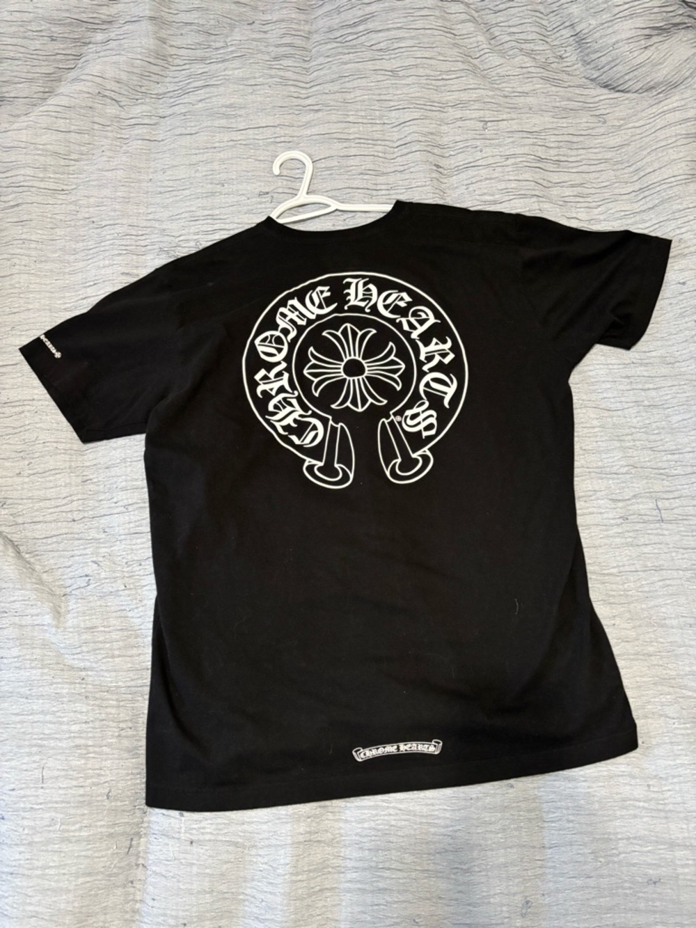 Chrome Hearts Black Tee with White Banner Logo